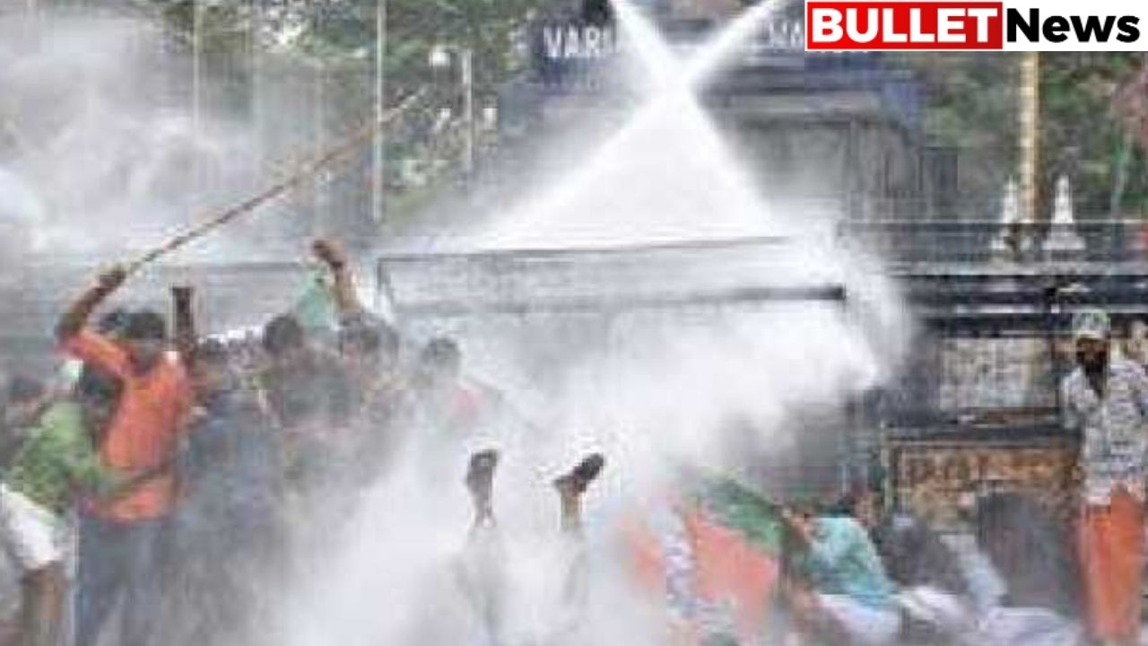 Police used water cannons